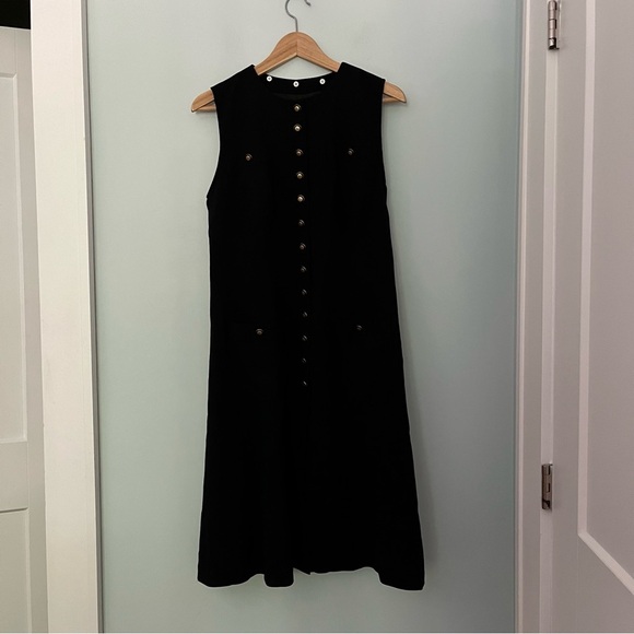 Stunning Vintage Designer Military Inspired Rena Lange Wool Dress - Picture 2 of 6